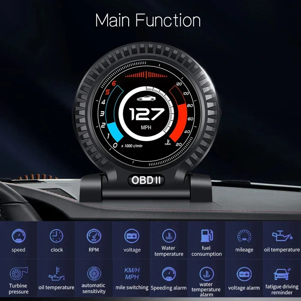 F10 OBD2 Multi-functional Car Gauge For Gasoline Cars 2008-2025 - KUOWEIHUD