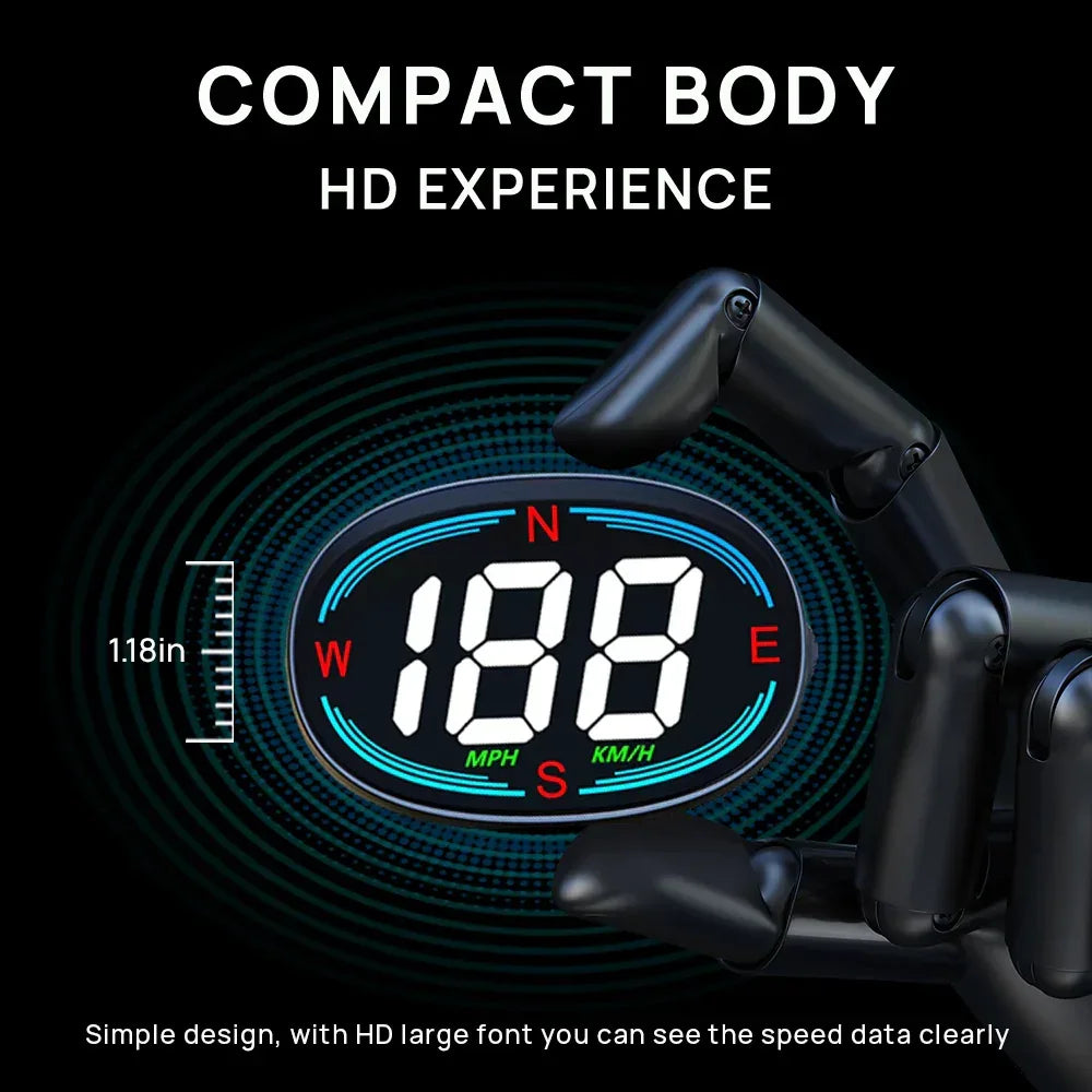 H2 Car GPS Digital Speedometer with Compass Over-speed Reminder - KUOWEIHUD