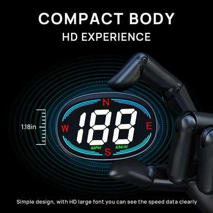 H2 Car GPS Digital Speedometer with Compass Over-speed Reminder - KUOWEIHUD
