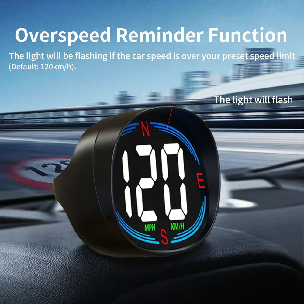 H2 Car GPS Digital Speedometer with Compass Over-speed Reminder - KUOWEIHUD