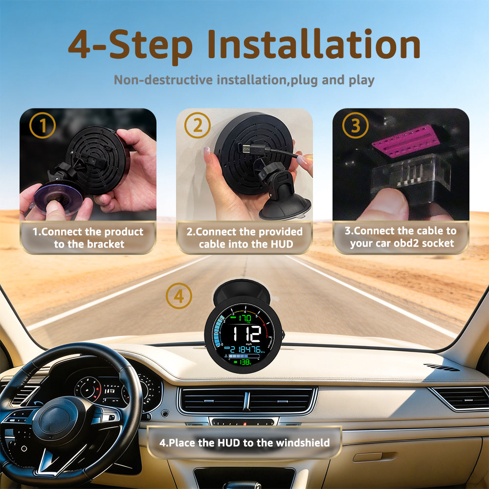 F3 OBD2 Gauge Display for Most Gasoline Car After 2008