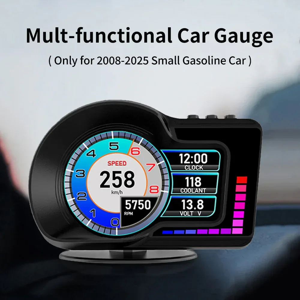 F16 OBD2+GPS Multifunctional Car Gauge for Gasoline Car 2008-2025 - KUOWEIHUD
