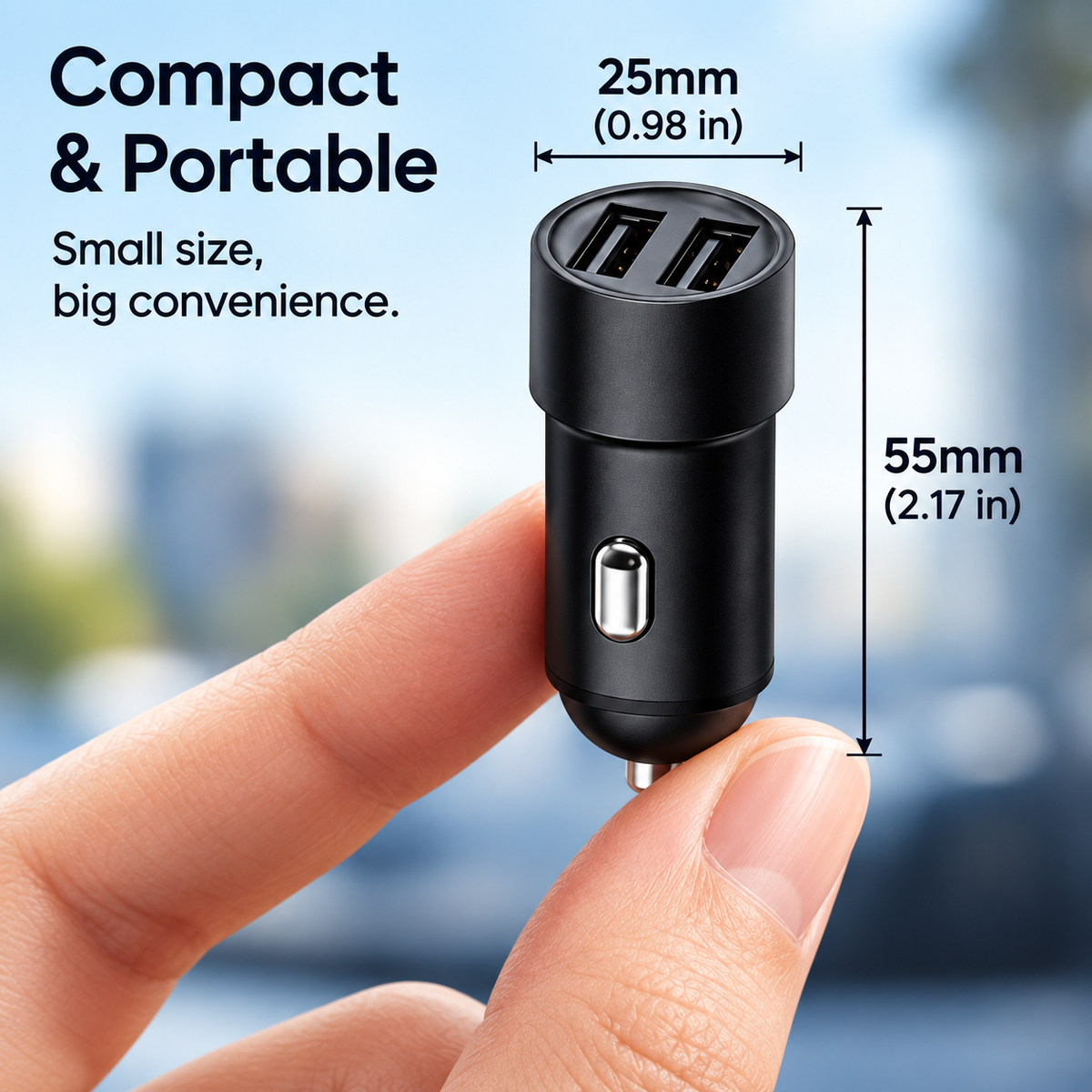 Mini Dual USB Car Charger Adapter