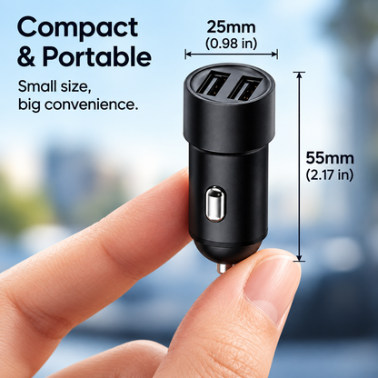 Mini Dual USB Car Charger Adapter