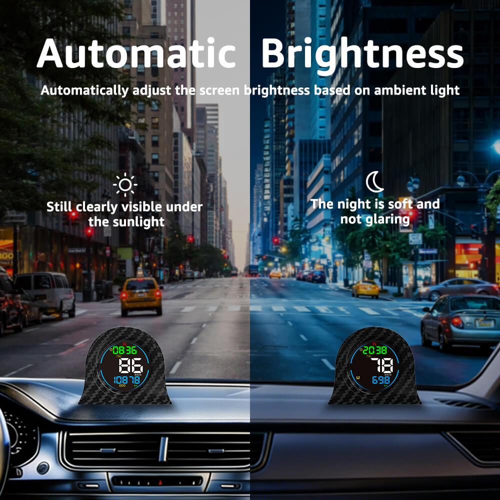 KUOWEIHUD F2 Digital GPS Speedometer Odometer for Car HUD with Altitude and Time Display, Speed Alarm & Fatigue Reminder