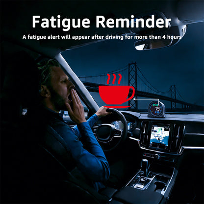 KUOWEIHUD F2 Digital GPS Speedometer Odometer for Car HUD with Altitude and Time Display, Speed Alarm & Fatigue Reminder