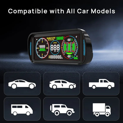 F6 6.8-inch LCD Screen Intelligent Multi-function Car Gauge - KUOWEIHUD