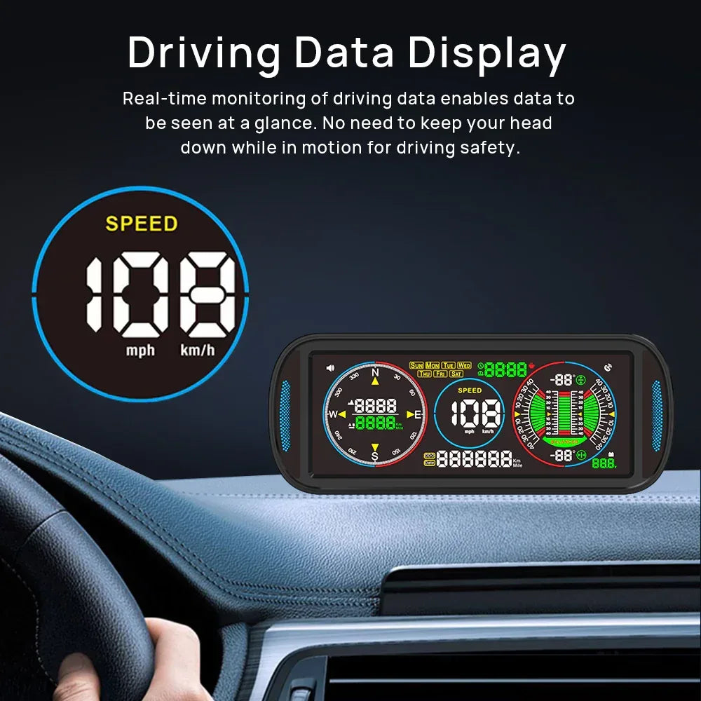 F6 6.8-inch LCD Screen Intelligent Multi-function Car Gauge - KUOWEIHUD