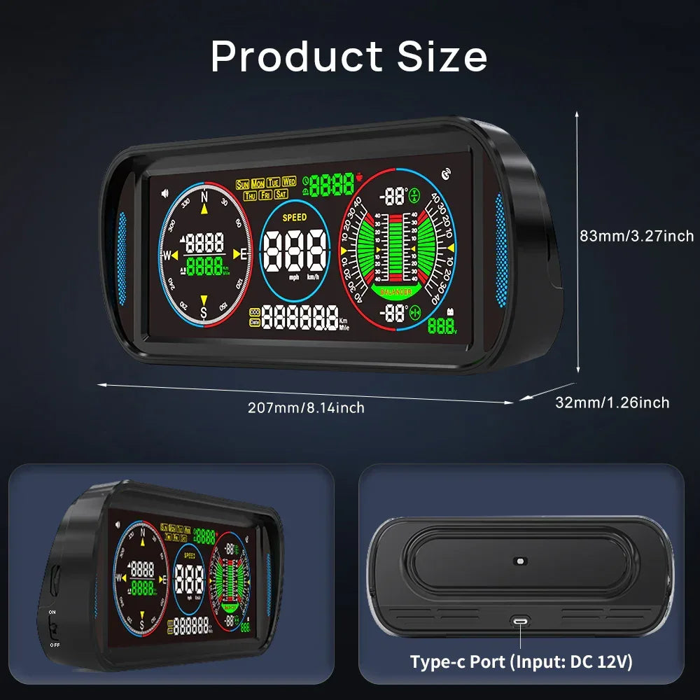 F6 6.8-inch LCD Screen Intelligent Multi-function Car Gauge - KUOWEIHUD