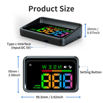 H4 Heads Up Display Car HUD GPS Speedometer with Speed Alarm - KUOWEIHUD