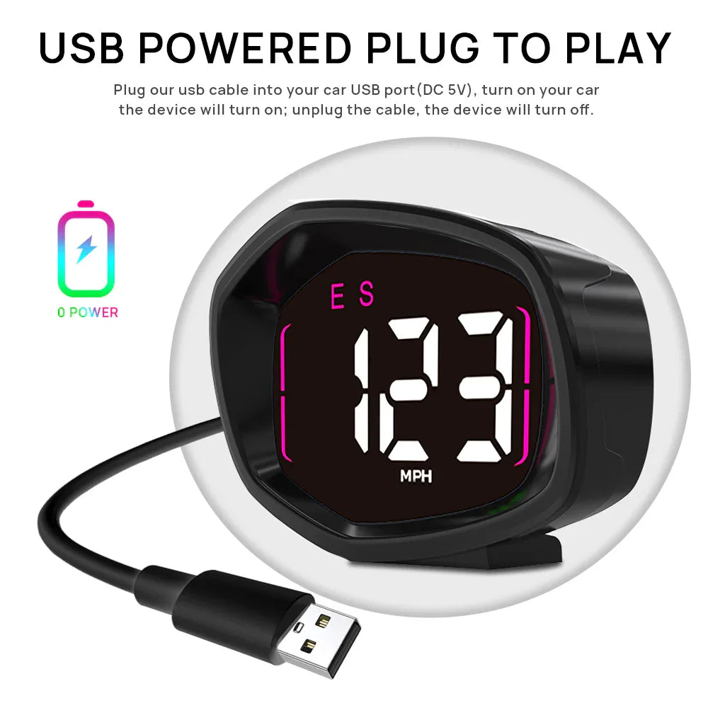 K3 GPS Digital Speedometer for Car, with Compass Time Display - KUOWEIHUD