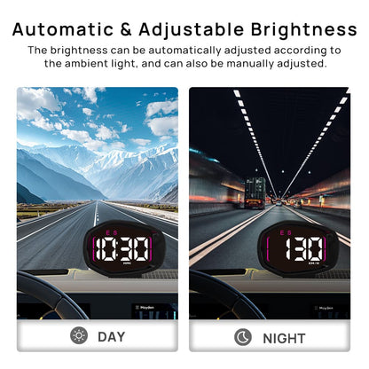 KUOWEIHUD K3 GPS Digital Speedometer for Car, with Compass Time Display, Speed Alert Function