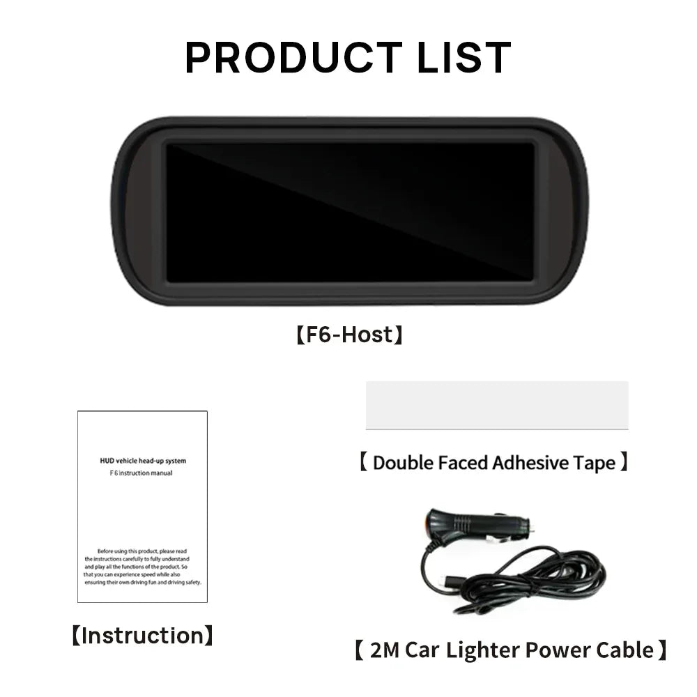 F6 6.8-inch LCD Screen Intelligent Multi-function Car Gauge - KUOWEIHUD