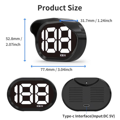 K2 GPS Digital Speedometer for Car, USB Cable Plug to Play - KUOWEIHUD