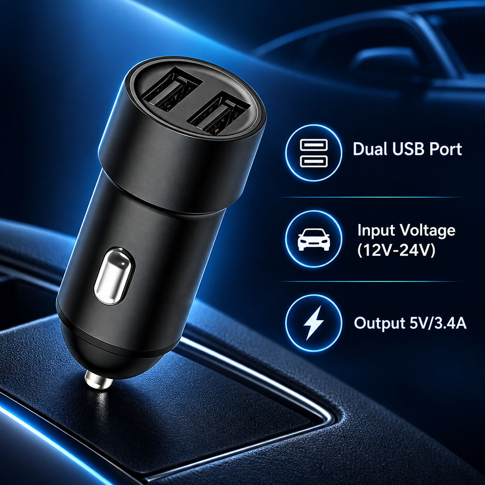 Mini Dual USB Car Charger Adapter