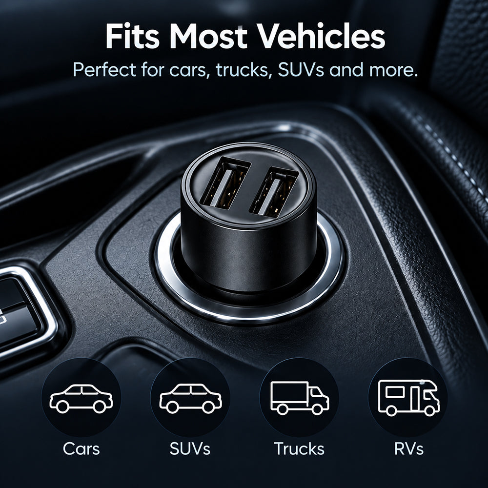 Mini Dual USB Car Charger Adapter