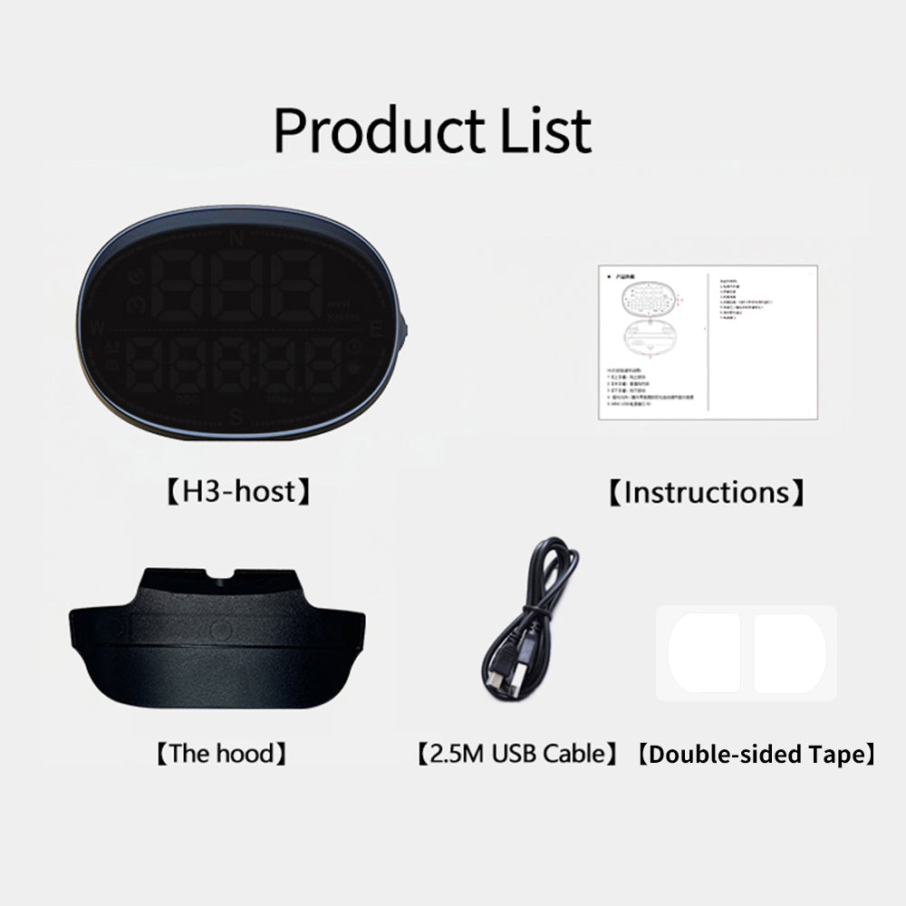 h3 car speedometer packing list