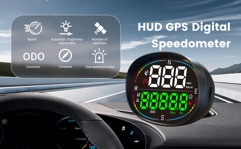 h3 hud gps car speedometer