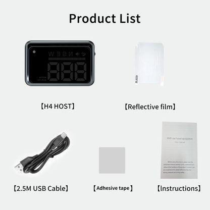 H4 Heads Up Display Car HUD GPS Speedometer with Speed Alarm - KUOWEIHUD