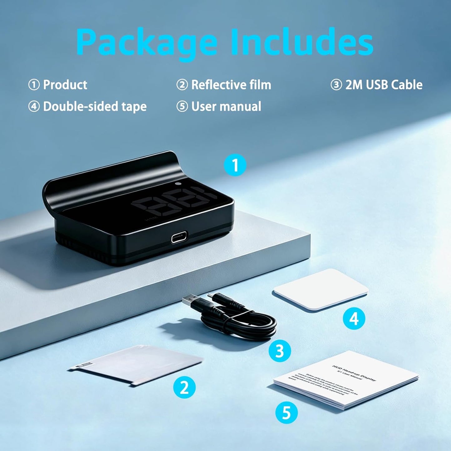K1 GPS Heads Up Display – Package Contents and Accessories