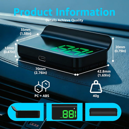 K1 GPS HUD Display – Product Dimensions and Size Reference