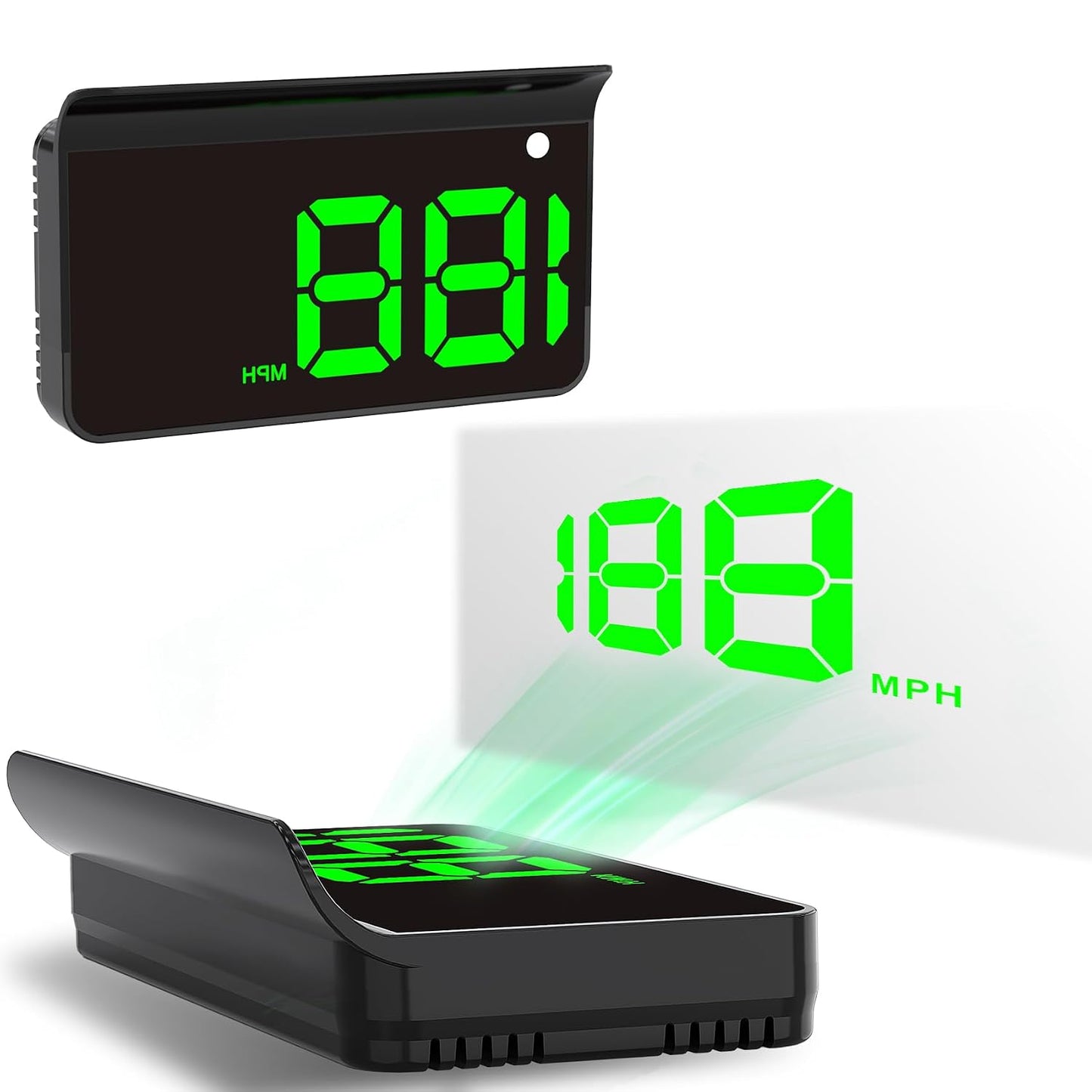 K1 HUD GPS Heads Up Display for Car – MPH Green Light Version | KUOWEIHUD