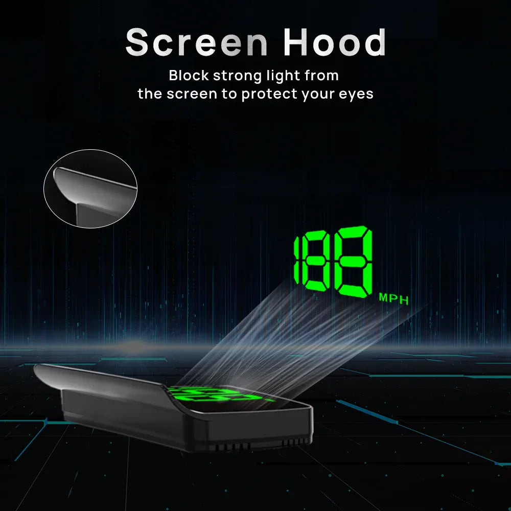 K1 Heads Up Display Car HUD Universal GPS Digital Speedometer - KUOWEIHUD