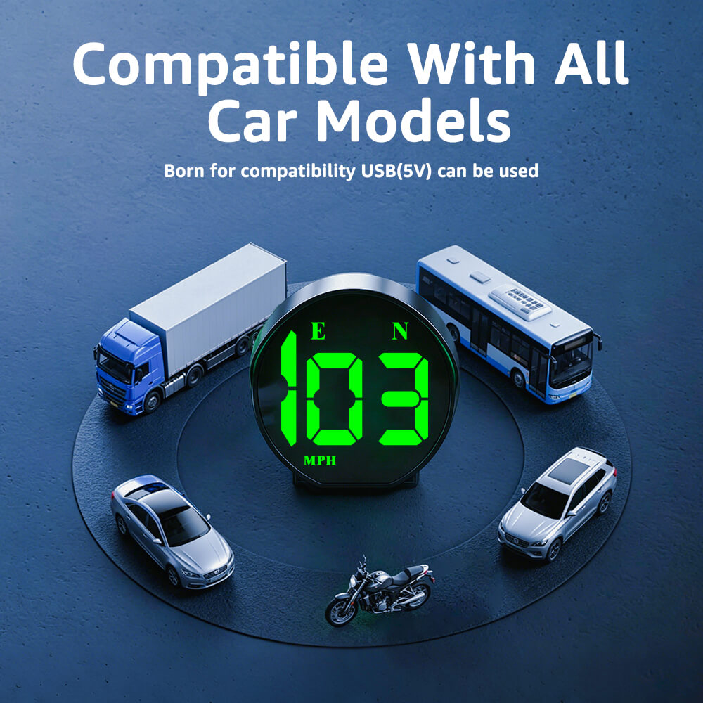 K5 GPS Digital Speedometer for Car with Compass