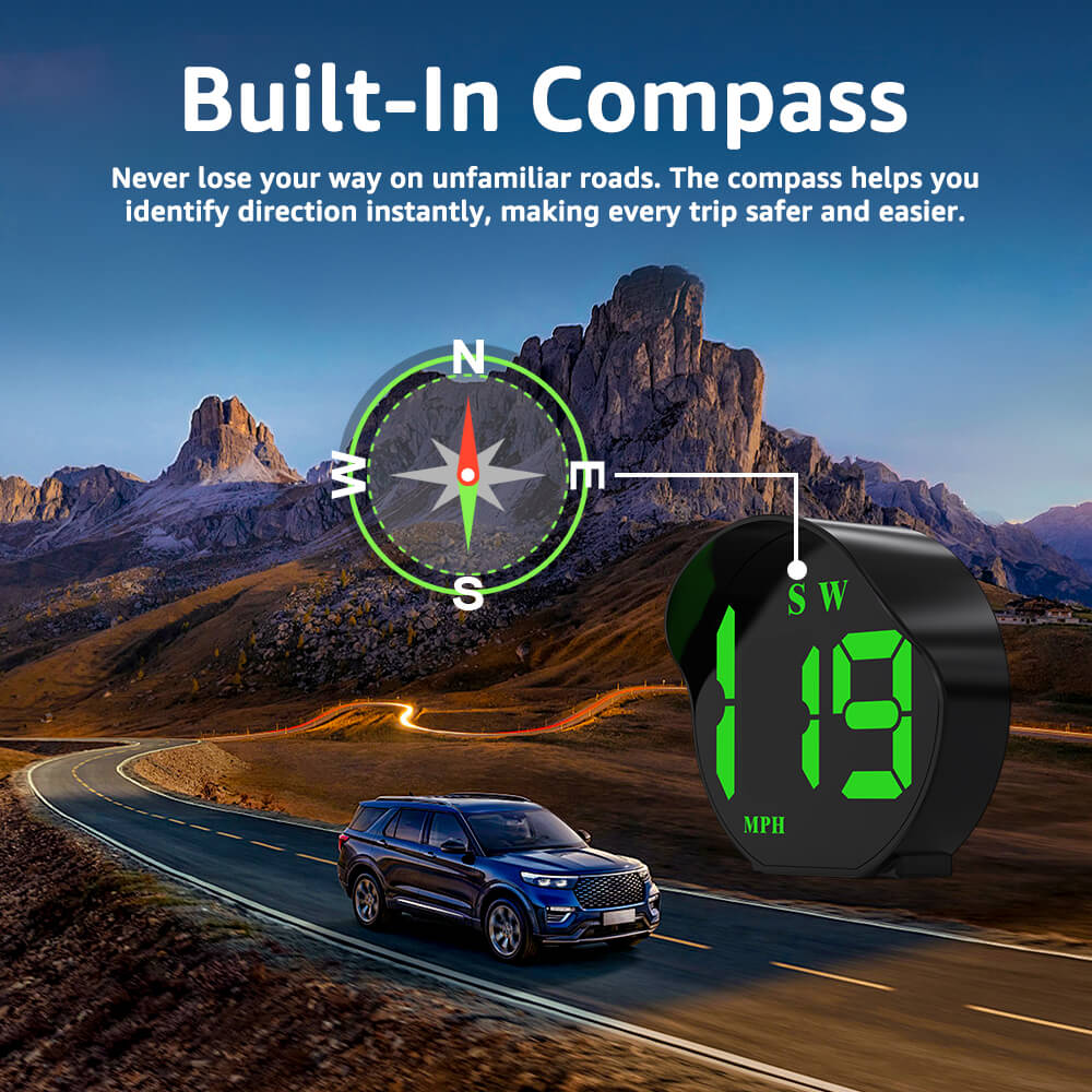 K5 GPS Digital Speedometer for Car with Compass