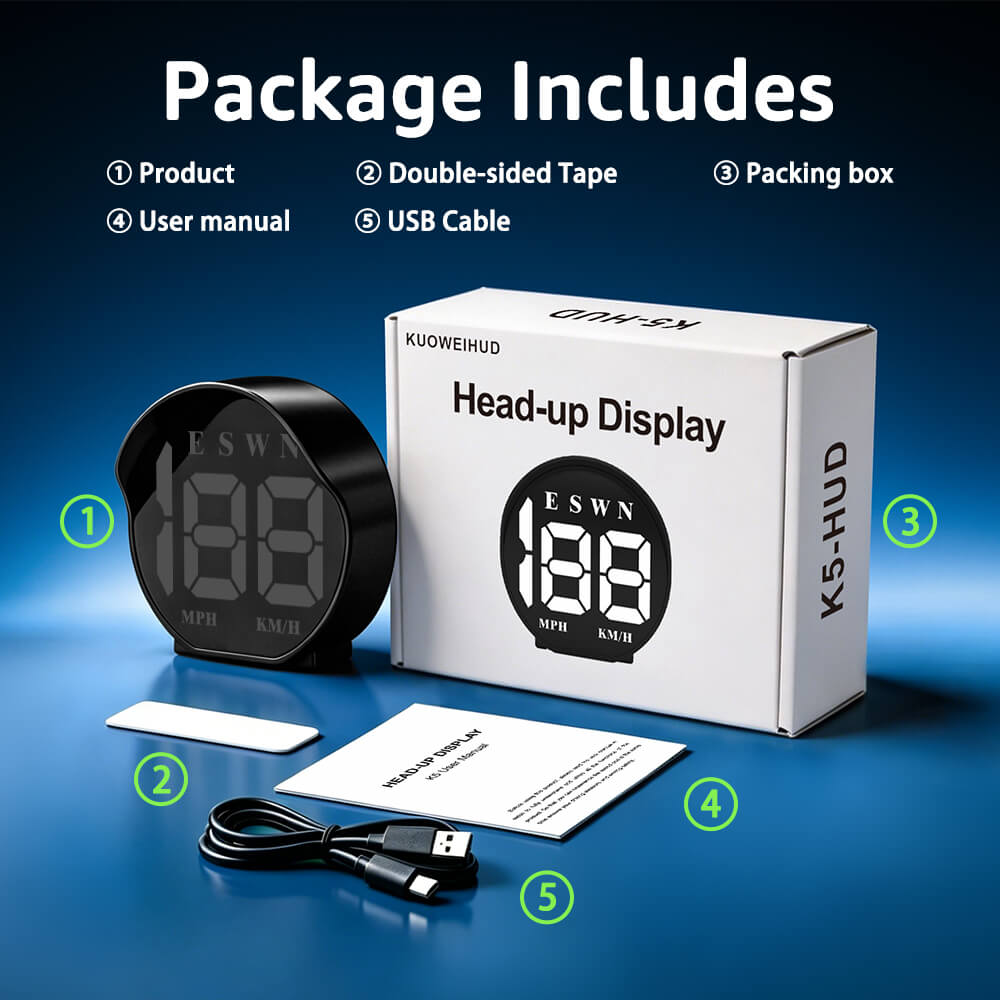 K5 GPS Digital Speedometer for Car with Compass